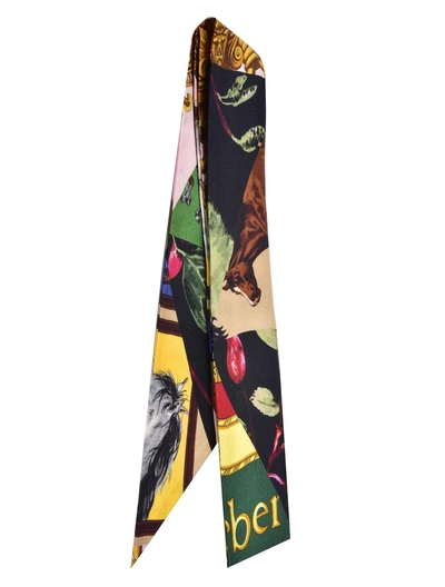 Shop Burberry Print Twilly In Multi