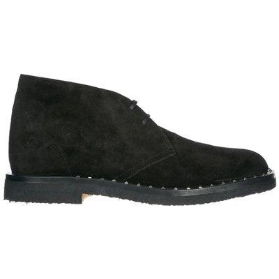 Shop Valentino Garavani Soul Rockstud Suede Boots In Black