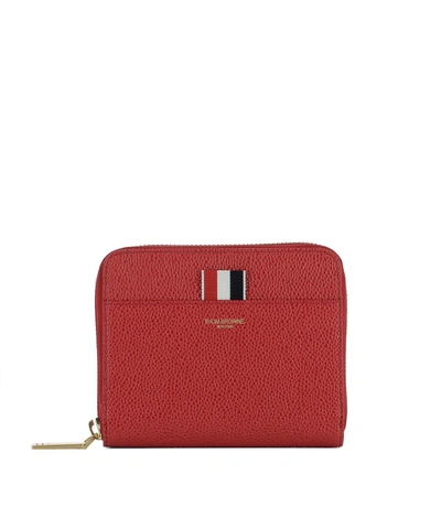 Shop Thom Browne Short Zip Around Wallet In Red