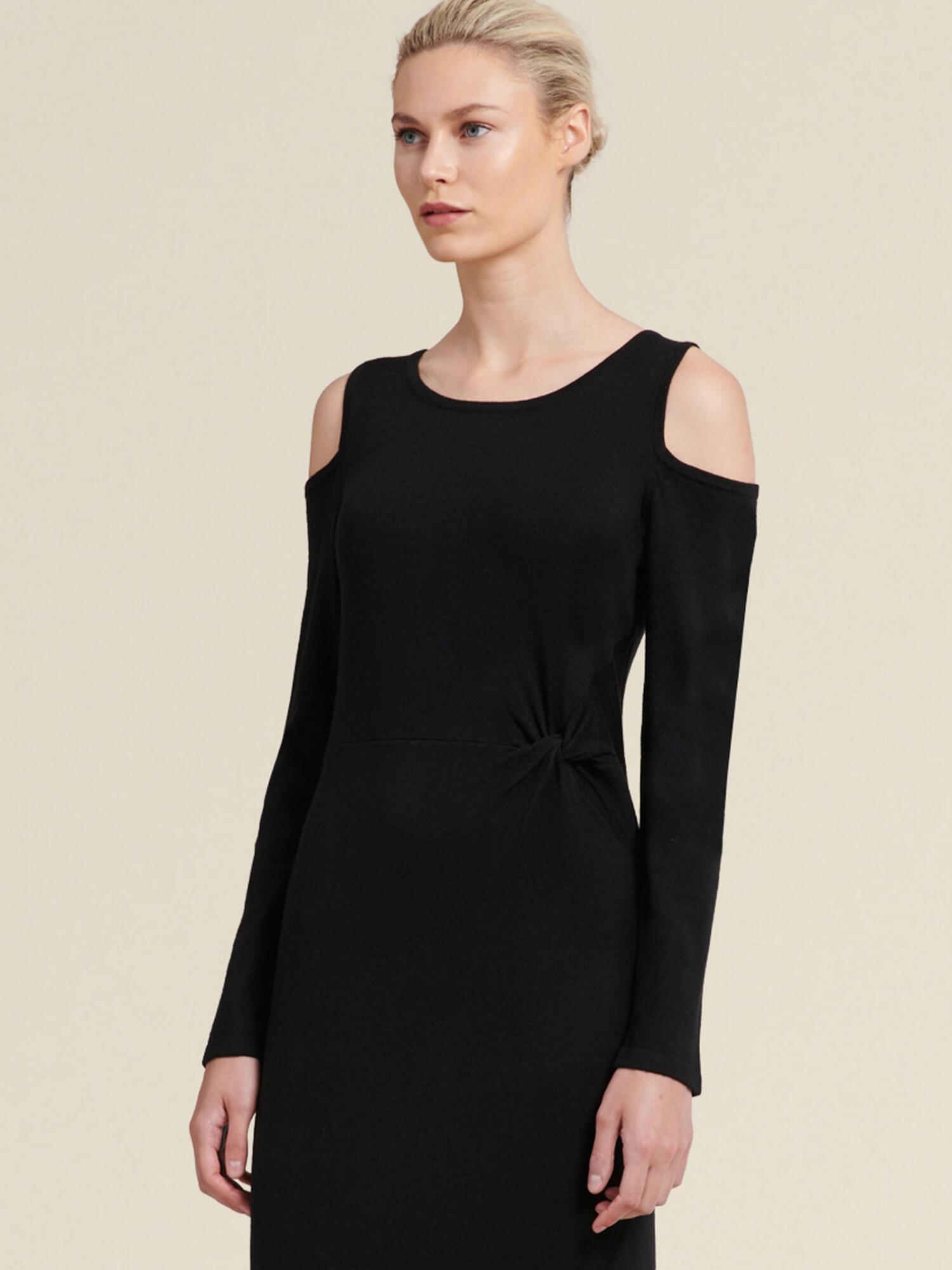 donna karan cold shoulder dress