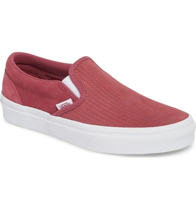 Shop Vans Classic Slip-on Sneaker In Dry Rose/ Emboss Suede