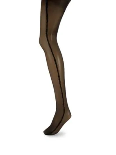 Shop Wolford Side Stripe Tights In Black