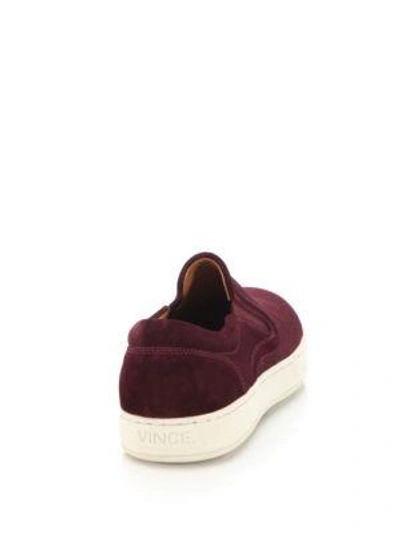 Shop Vince Perforated Suede Slip-ons In Chianti