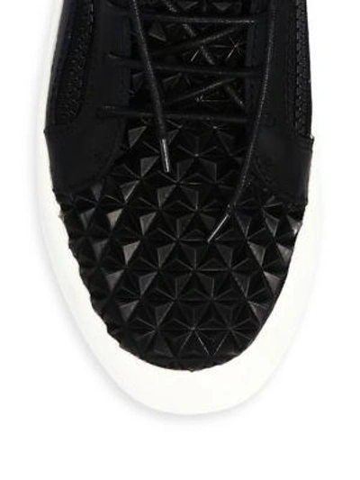 Shop Giuseppe Zanotti Gradient Leather Mid-top Sneakers In Bianco