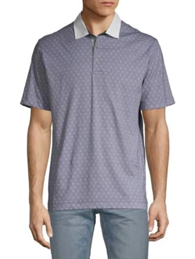 Shop Robert Graham Osaka Patterned Cotton Polo In Grey