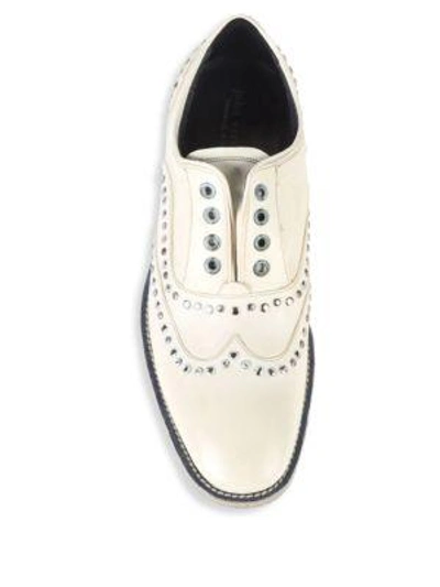 Shop John Varvatos Fleetwood Wingtip Leather Oxfords In Ivory