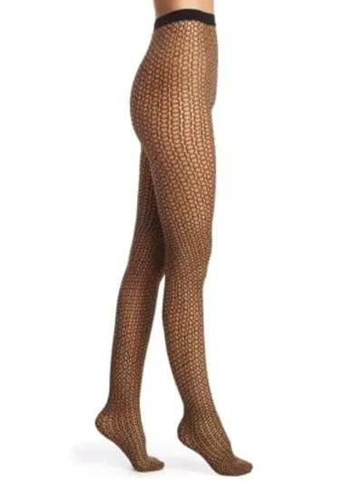 Shop Wolford Loop Tights In Gobi