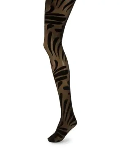 Shop Wolford Droplet Print Tights In Black