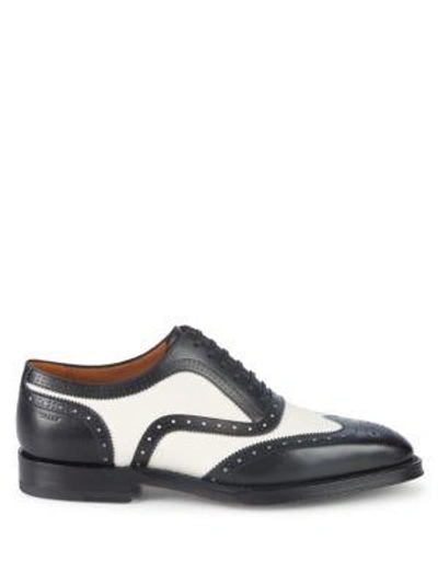 Shop Bally Schubert Wingtip Leather Oxfords In Black