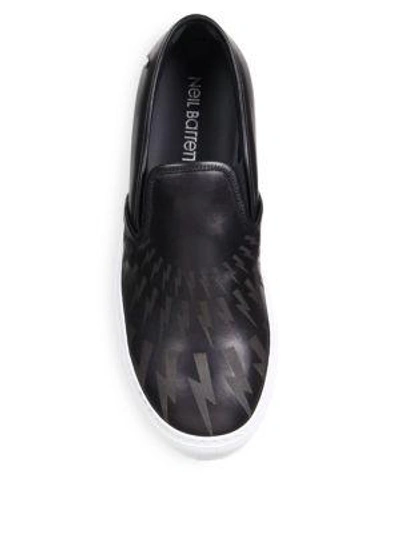 Shop Neil Barrett Two-toned Leather Slip-ons In Black