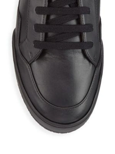 Shop Stella Mccartney Faux Leather Wedge Sneakers In Black