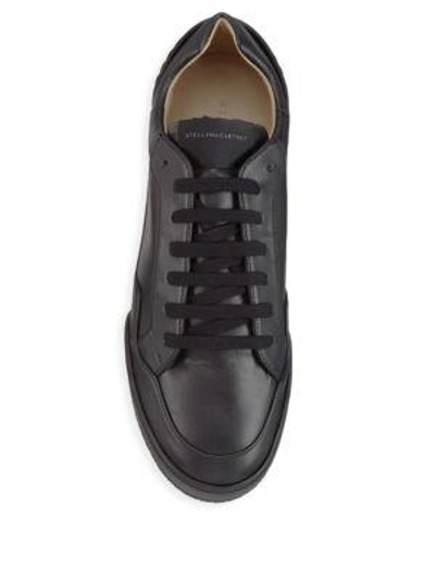 Shop Stella Mccartney Faux Leather Wedge Sneakers In Black