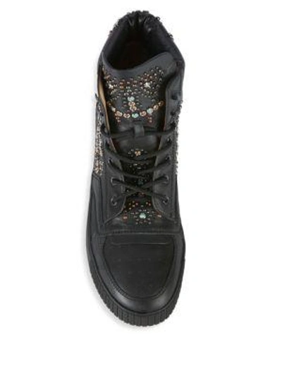 Shop Valentino Studded High-top Sneakers In Multi