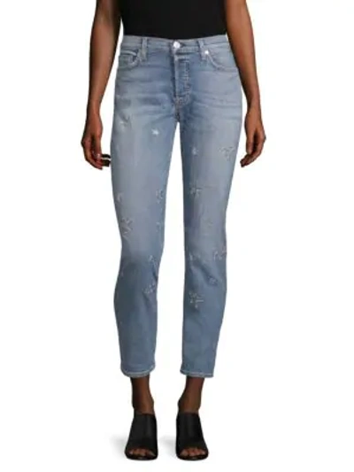 Shop Hudson Riley Star Straight-leg Jeans In Evolution