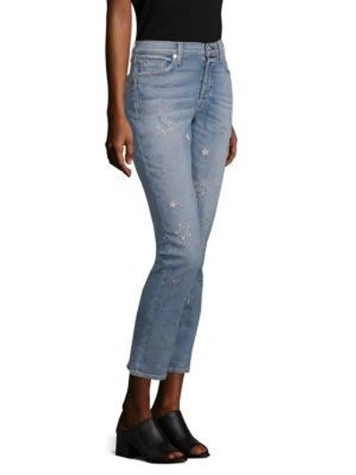 Shop Hudson Riley Star Straight-leg Jeans In Evolution