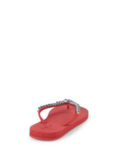 Shop Giuseppe Zanotti Chain Flip Flops In Red