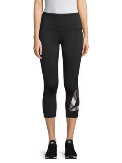 Shop Reebok Elite High-rise Capri Leggings In Black