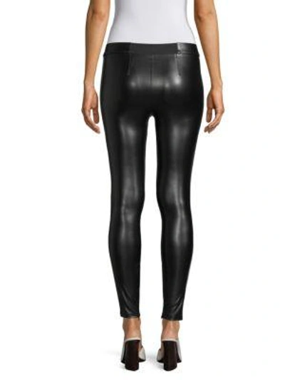 Shop David Lerner Faux Leather Athletic Leggings In Black