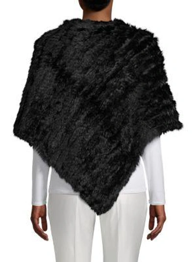 Shop Adrienne Landau Dyed Rabbit Fur Poncho In Black