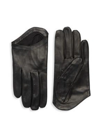 Shop Portolano Women's Classic Leather Gloves In Black