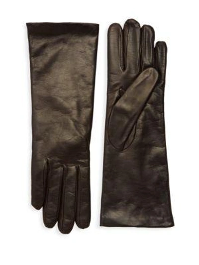 Shop Portolano Women's Classic Leather Gloves In Chocolate