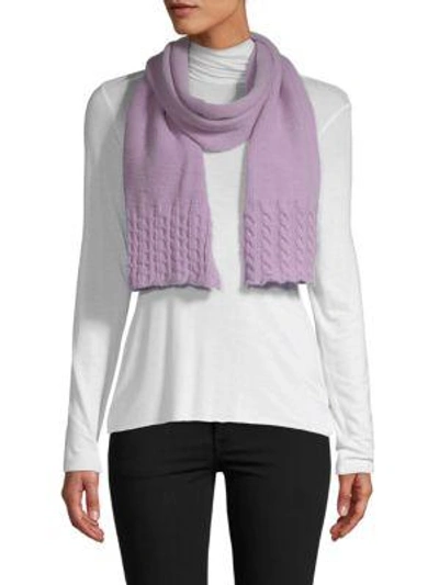 Shop Portolano Cable Knit Wool & Cashmere Scarf In Light Heather