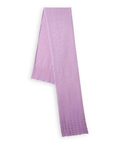 Shop Portolano Cable Knit Wool & Cashmere Scarf In Violet
