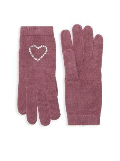 Shop Portolano Crystal-embellished Gloves In Dusty Orchid
