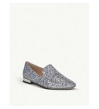 Shop Jimmy Choo Jaida Coarse Glitter Slippers In Bubblegum Mix