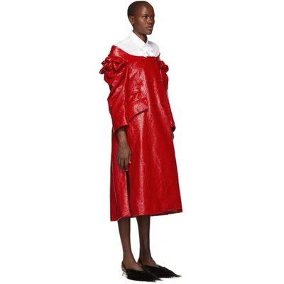 Shop Simone Rocha Red Crinkled Double-breasted Dress