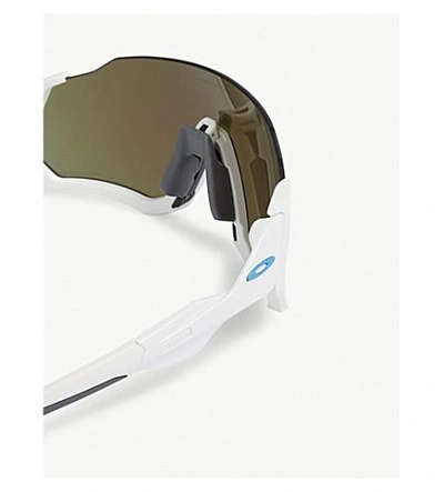 Shop Oakley Men's White Flight Jacket Wrap-around Sunglasses