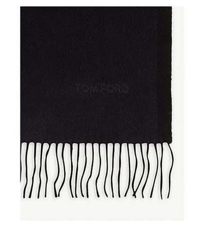 Shop Tom Ford Cashmere Scarf In Navy