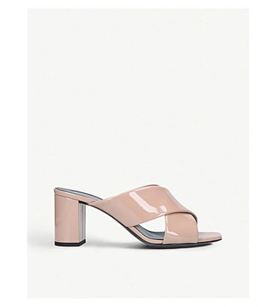 Shop Saint Laurent Loulou 70 Patent-leather Mules In Nude