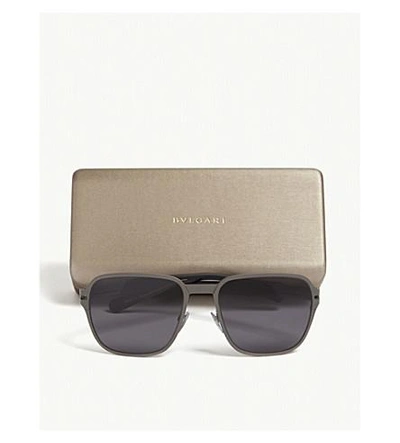 Shop Bvlgari Ladies Grey Classic Bv5046tk Square-frame Sunglasses In Gunmetal
