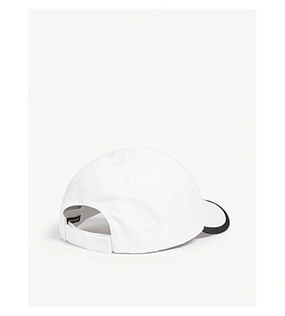 Shop Balenciaga Mode Cotton Strapback Cap In White Black