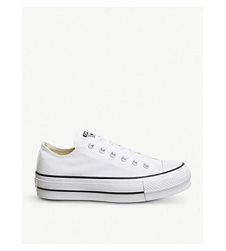 converse white platform trainers