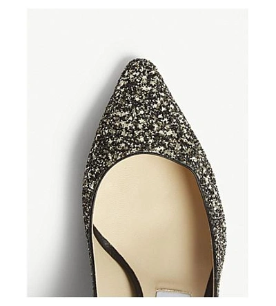 Shop Jimmy Choo Romy 60 Glittered Courts In Gold Mix