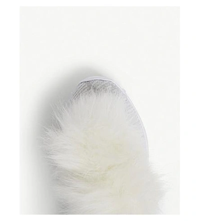 Shop Jimmy Choo Norway Faux-fur And Knitted Sneakers In White/white