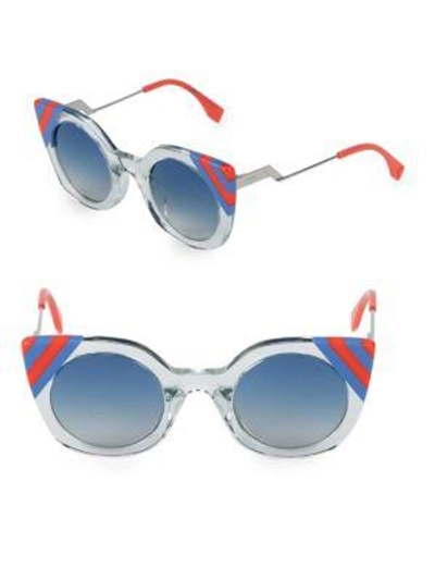 Shop Fendi 47mm Butterfly Sunglasses In Red Multi
