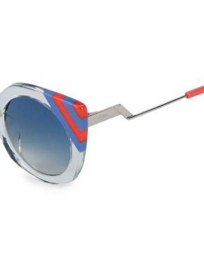 Shop Fendi 47mm Butterfly Sunglasses In Aqua Multi