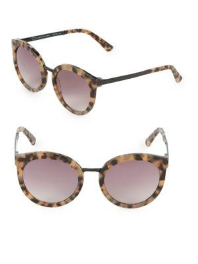 Shop Oscar De La Renta 52mm Cat Eye Sunglasses In Milky Brown