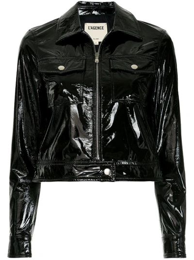 Shop L Agence L'agence Zip-up Jacket - Black