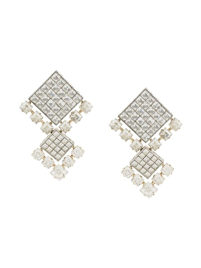 Shop Lanvin Crystal Embellished Earrings - Metallic