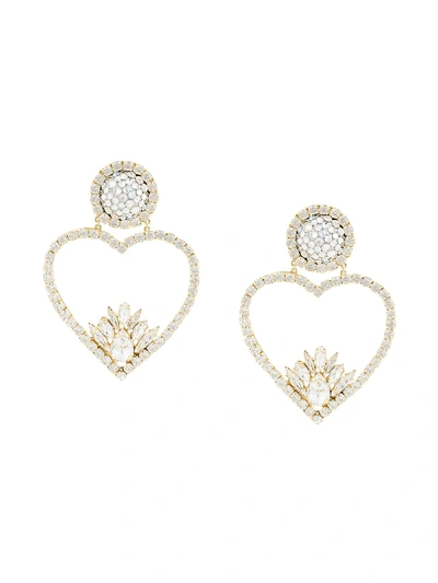 Shop Shourouk Glitter Heart Earrings - Metallic