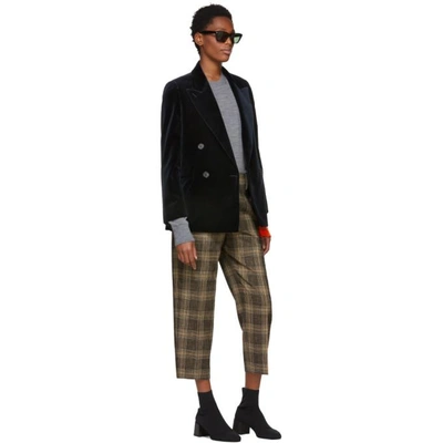 Shop Acne Studios Brown And Beige Plaid Trousers In Brown/beige