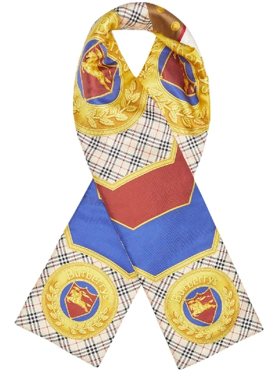 Shop Burberry Archive Scarf Print Padded Silk Scarf - Multicolour