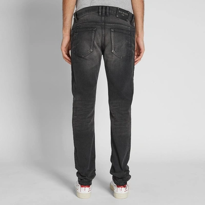 Shop Balmain Distressed Skinny Fit Jean In Black