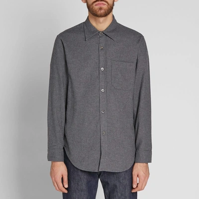 Shop Arpenteur Ted Flannel Shirt In Grey