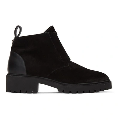 Shop Giuseppe Zanotti Black Suede Tyson 20 Boots In Velour Nero