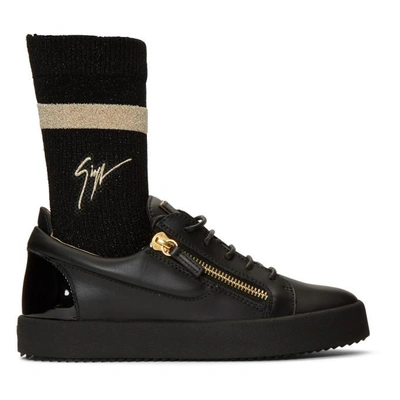 Shop Giuseppe Zanotti Black May London Sock Sneakers In Birel Nero